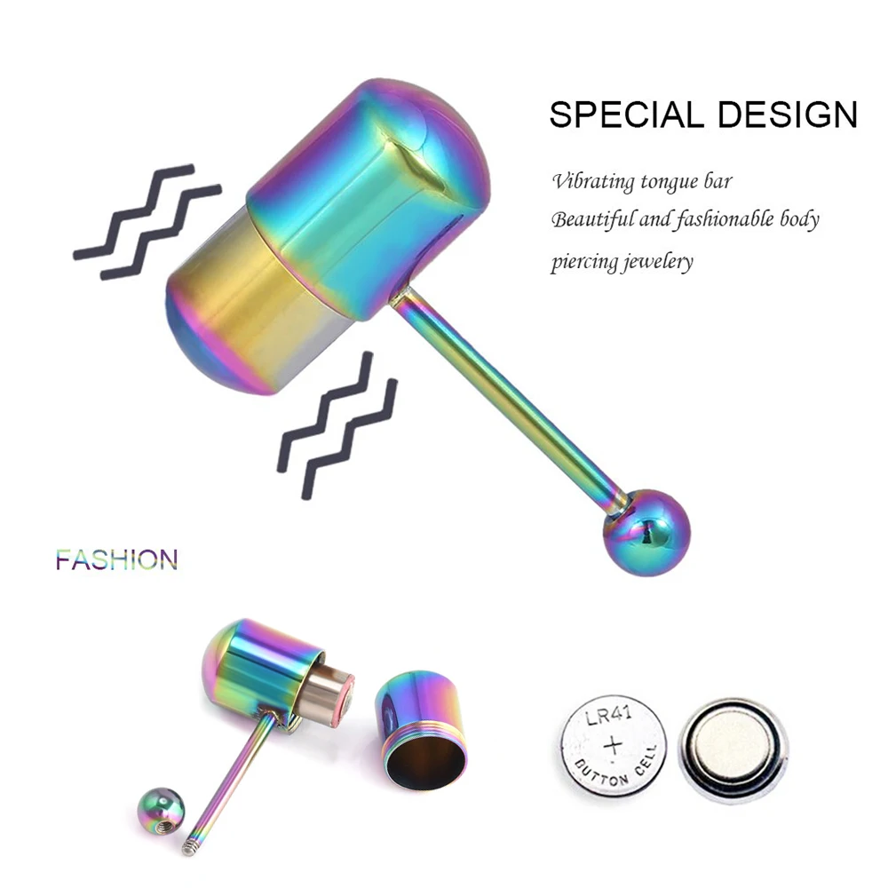 Tongue Piercing Ring Barbell Jewelry 1pc 14g With Battery piercing jewelry,body piercing jewelry,body jewelry