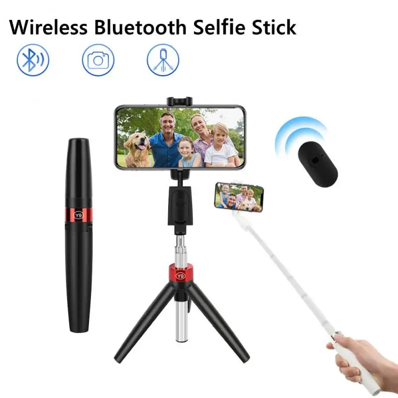 3 en 1 inalámbrico Bluetooth Selfie Stick plegable Mini trípode extensible Monopod giratorio trípode Selfie Stick para IOS Android