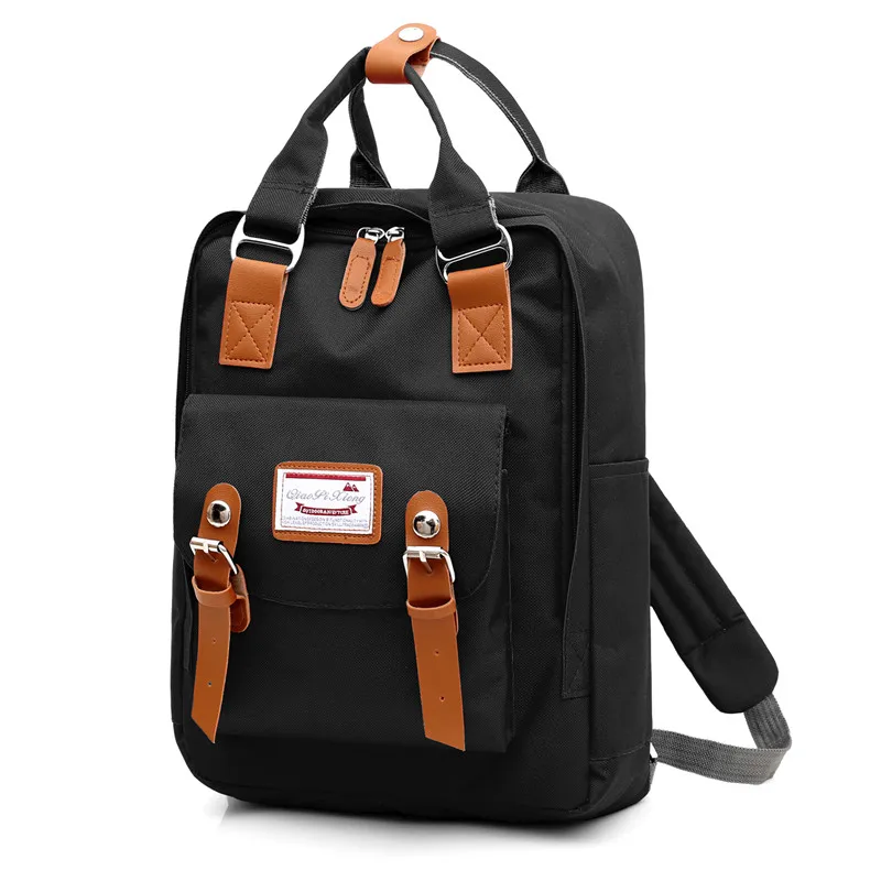 Модный симпатичный стиль преппи рюкзак женский Оксфорд дизайн школьный рюкзак для девочек-подростков женщин - Цвет: Черный