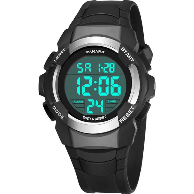 PANARS новые цифровые спортивные часы Ночное видение Экран модные наручные часы хронограф вниз таймер, часы-будильник Для мужчин Для женщин на открытом воздухе W - Цвет: grey