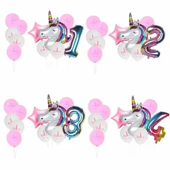 

Unicorn Birthday Party balloons Kit Unicorn Balloon Cups Plates Napkin Kids girl Birthday Party Supplies baby shower unicorn