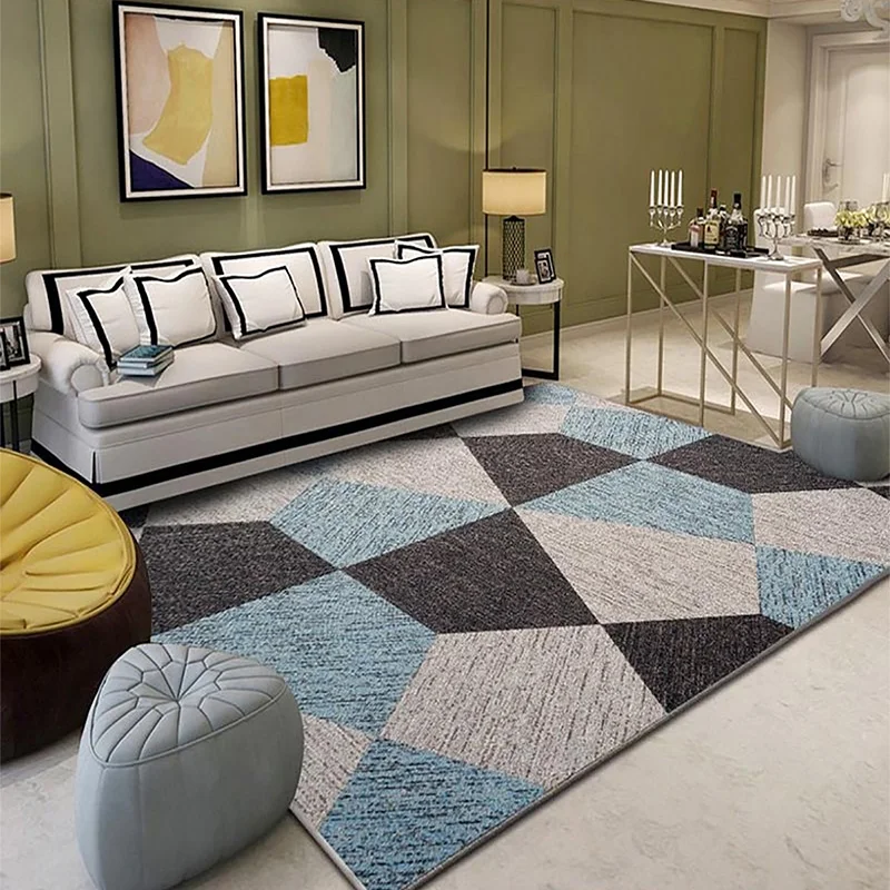 

Nordic geometric network black tea ground mat ins simple household bedroom room bedside carpet living room carpet