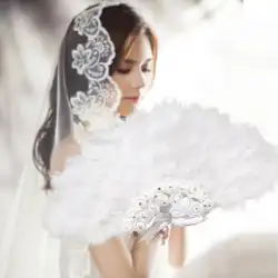 Свадебный веер из перьев невесты нескладной Карманный вентилятор вечерние принадлежности для фотосъемки реквизит