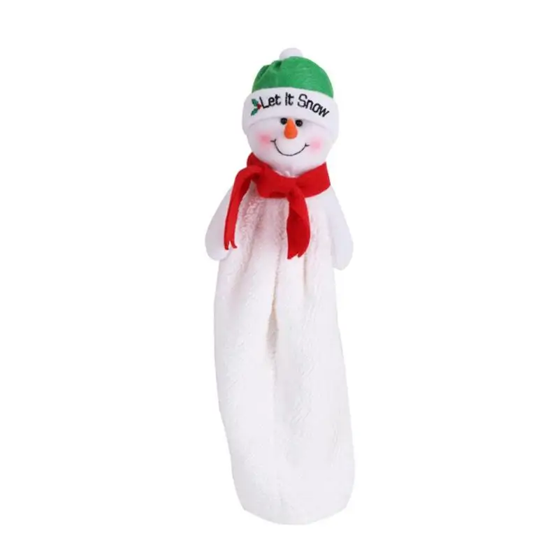 Прекрасный Санта Клаус Снеговик ручной полотенце вышивка ткань ручной работы Рождество водопоглощающее полотенце s для ванной кухни - Цвет: B