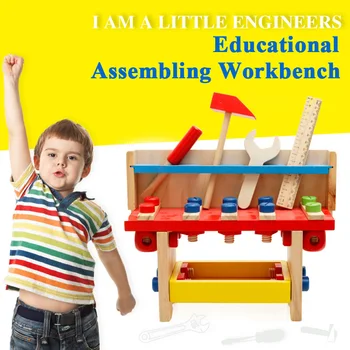 

Children's Wooden Tool Stand Assembly And Disassembly Nut Combination Toy Intellectual Development Of Children,