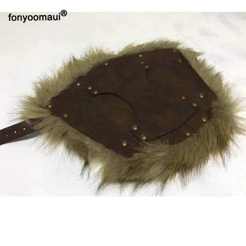Взрослый мужской средневековый рыцарь Viking Larp кожаный меховой нарукавник Броня с