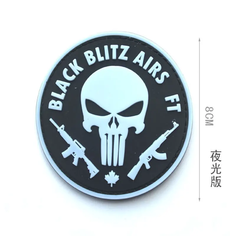 3D Embroidery Punisher Morale Skull 3D Rubber Pvc Board Air Gun Sport Military Tactical Clothes Backpack Badge Patch