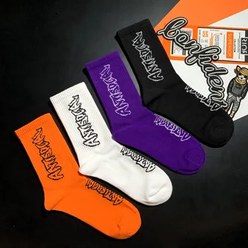 

Freeshipping Adult Crew Cotton Socks Anti Purple Social Orange Black White Chalk Writing 2020 Vogue Set Top Street Fashion Brand