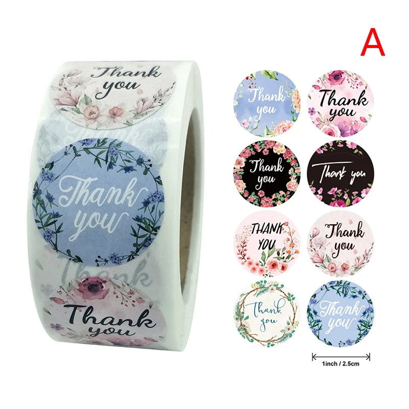 500Pcs/Roll 2.5cm DIY Hand Made Handmade With Love Label Wedding Stickers Adhesive Sticker Kraft Round Labels Wholesale price 