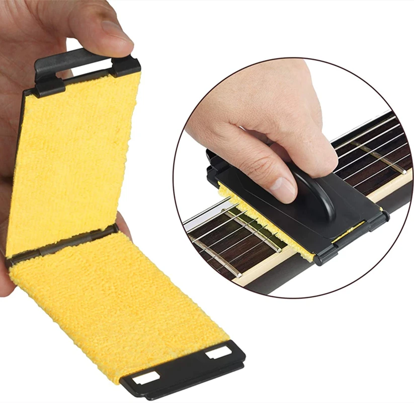 Acoustic Electric Guitar Bass String Scrubber Fretboard Rub Cleaning Tool Maintenance Care