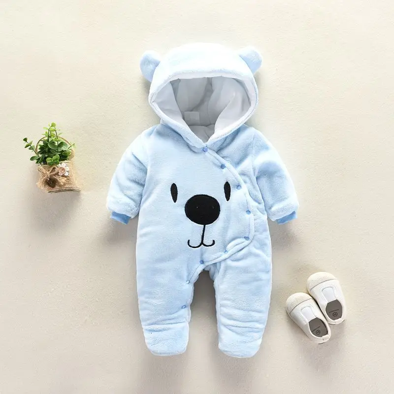 Sky blue1 В году, костюм для новорожденных милый комбинезон зима мальчик хлопок Новорожденные Девочки Малыши Одежда для новорожденных комбинезон Теплая одежда цельный - Цвет: Sky blue1