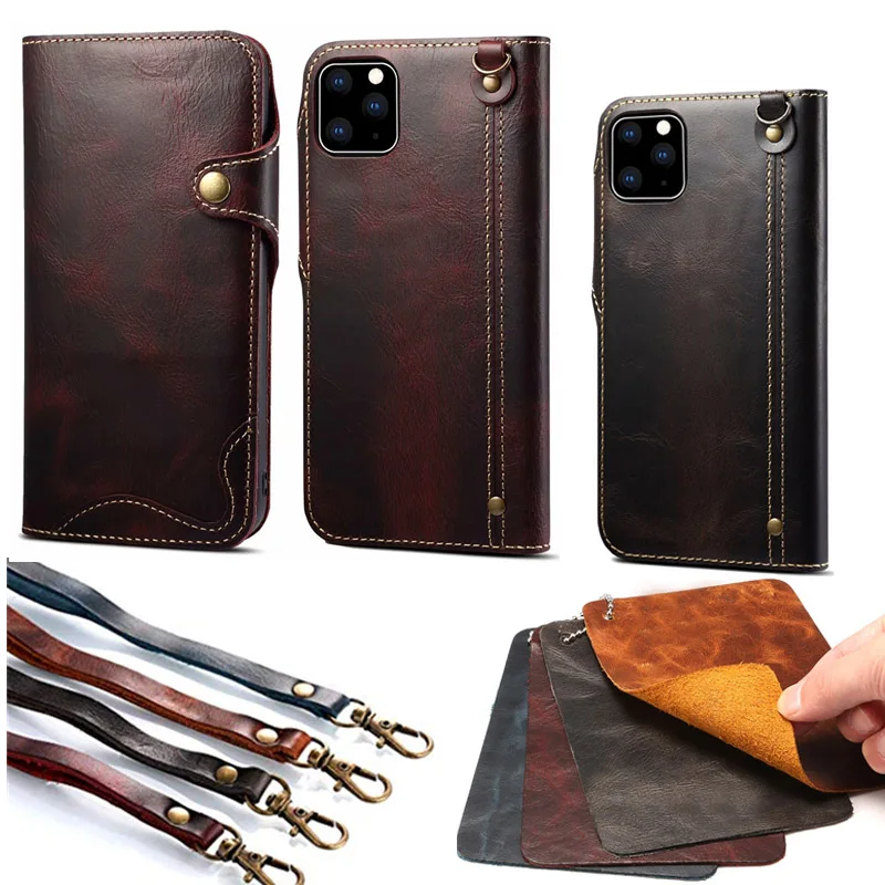 Роскошный чехол из натуральной кожи для iPhone 12 XS MAX X XR 7 Plus 8 6 6S Сумки в стиле ретро