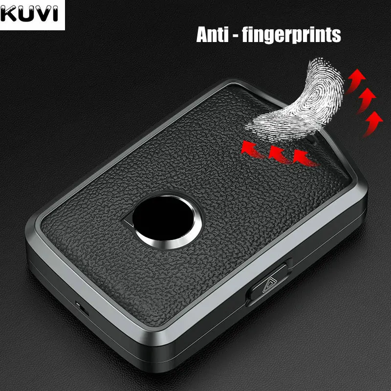 Premium Metal & Leather Car Key Case Cover - Elegant Remote Holder Protector Keychain