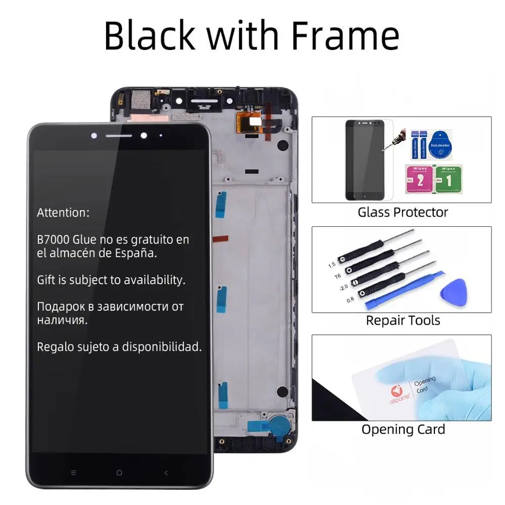 Black with Frame Дисплей для XIAOMI Mi Max 2 LCD в сборе с тачскрином на рамке Черный и белый золото - Цвет: Black with Frame