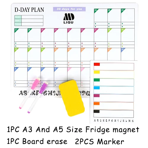 Магниты на холодильник, календарь, доска и маркер для холодильника, ежемесячная сувенирная доска, календарь - Цвет: style 03