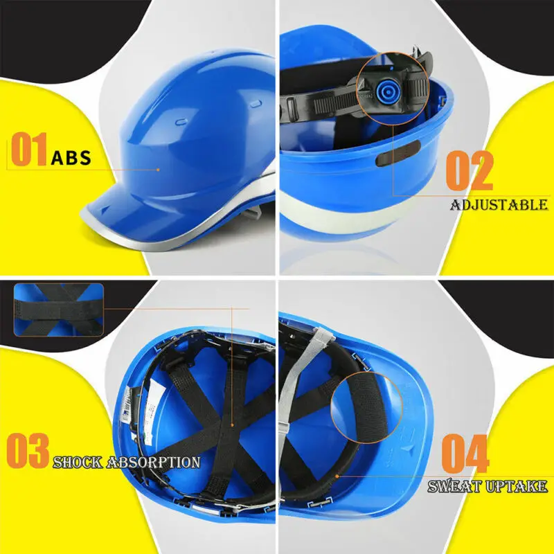 Safety Helmet Hard Hat Work Cap ABS Insulation Material With Phosphor Stripe Construction Site Insulating Protect Helmet Bicycle