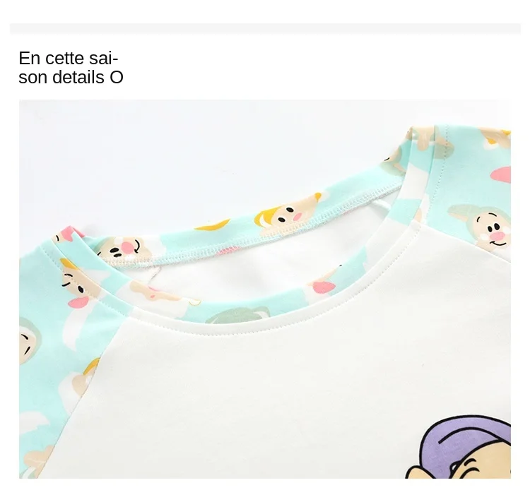 Disney Cartoon Snow White Dwarf Long Pajamas Set Lady Autumn Winter Cotton Long Sleeve Trousers Suit Printing Kawaii Pyjamas Set