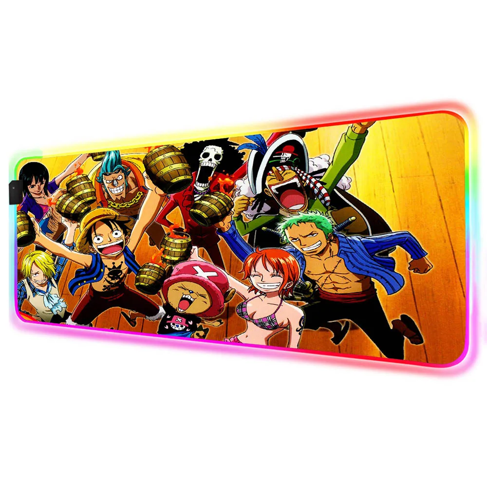 

Anime One Big RGB LED Mouse Pad 7 Colors USB Wired Lighting for Gamers Backlit Mouse Pad Laptop Gaming Accessories Gaming Desk