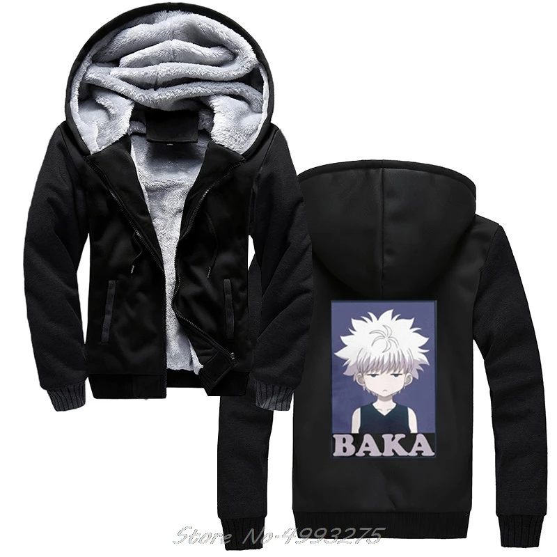 Охотник х Охотник толстовки Killua Zoldyck Baka классический комикс аниме Япония Мода шерсть лайнер куртка утепленные толстовки