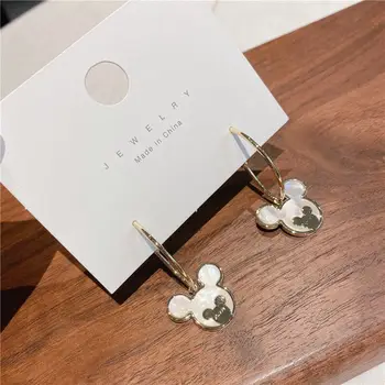 

2020 New Earrings Mickey Charm Christmas Wedding Birthday Gift Fine Jewelry Wholesale Cute Mouse Accessories For Woman