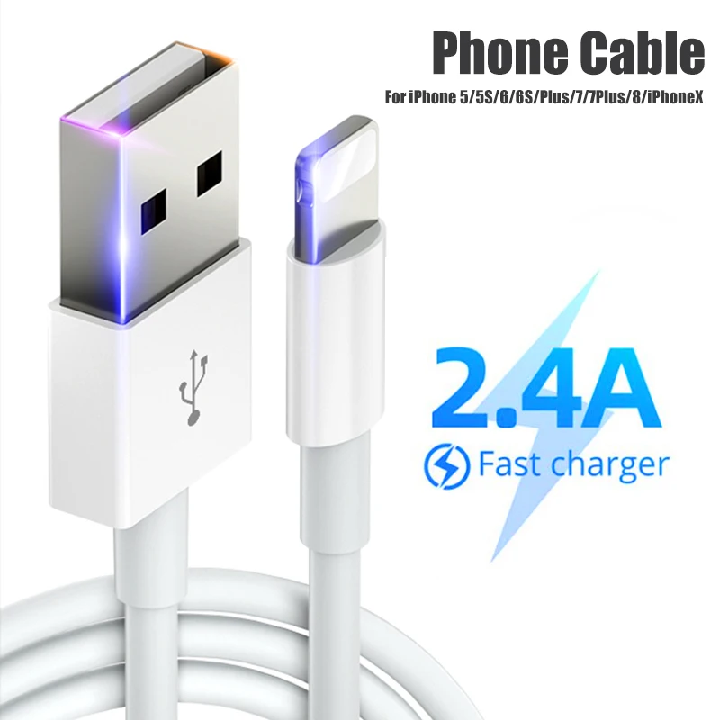 SAMZHE USB-кабель для iPhone 11 X Xs Max 2.4A Быстрая зарядка зарядки и передачи данных SE 8 7 6 |