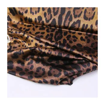 

Leopard Print Silk Satin Fabric 20m/m 114cm
