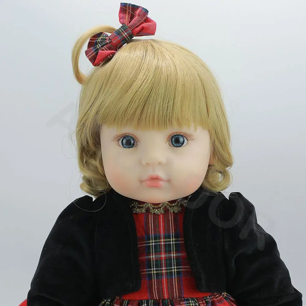 58cm Silicone Classic Houndstooth Princess Skirt Foreign Trade Simulation Reborn Baby Doll Soft Doll Silicone Reborn Baby Dolls