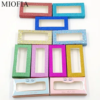 

Wholesale 10/20/30/50/100 eyelashes color packaging boxes colorful glitter paper boxes dedicated to packaging eyelashes