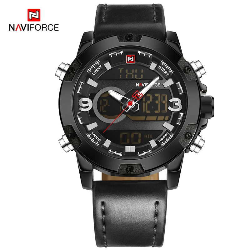 NAVIFORCE Mens Led Digital Watches Chronograph Casual Business Waterproof Luminous Date Display Alarm Men Quartz Wristwatch 2021 