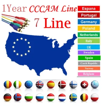 

7 Line Cccam cline for 1 year Spain cccam cline use for GT media V8 Nova V9 Super Satellite TV Receiver Europe channels