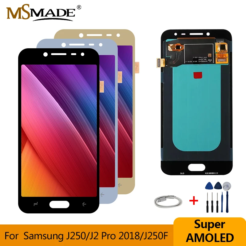 

Super AMOLED J250F LCD For Samsung Galaxy J2 Pro 2018 J250 LCD Display Touch Screen Digitizer Assembly Free Shipping