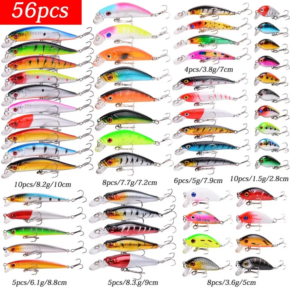 Almighty Mixed Fishing Lure Kits Wobbler Crankbaits Swimbait Minnow Hard Baits Spiners Carp Bait Set Fishing Tackle