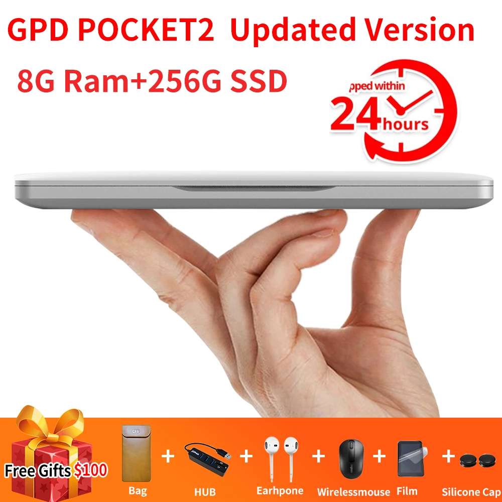 Мини ноутбук GPD Pocket 2 8 ГБ 256 7 дюймовый сенсорный экран карманный процессор Intel Celeron
