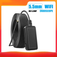 Водонепроницаемый wifi эндоскоп 6 Регулируемых светодиодов бороскоп Инспекционная камера 5,5 мм жесткий провод 2 м 5 м 10 м для iOS Android телефон