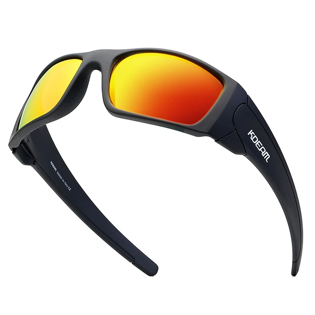 KDEAM Unisex Rectangular Polarized Sunglasses for Men Running