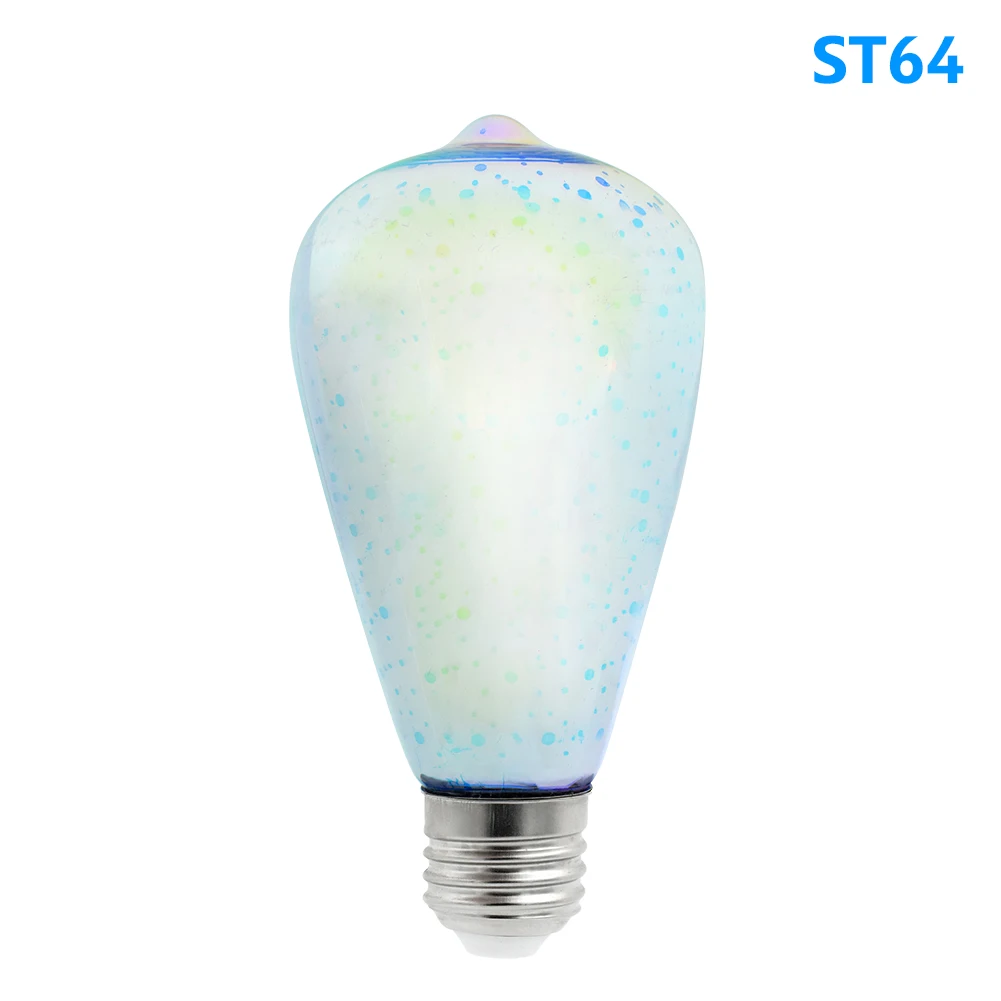 E27 5W LED 3D Decoration Light 85V-265V Novelty RGB Lamp Filament Fireworks Bulb G80/G95/ST64 fairy lighting Edison Bulbs