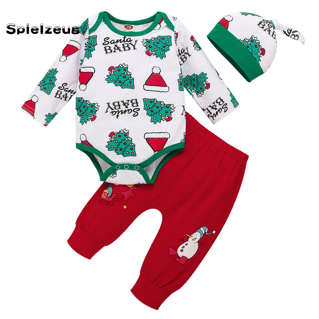 Комплект из 3 предметов для новорожденных мальчиков и девочек Рождественский