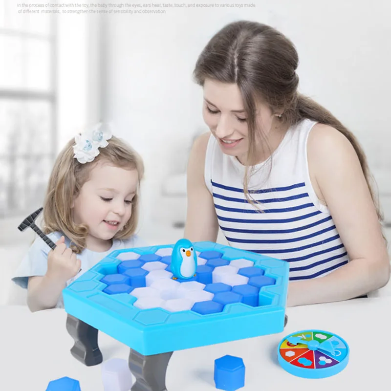 Trampa de pingüinos juego de triturador de hielo pingüino de juguete divertido de la familia juego interactivo para niños regalos