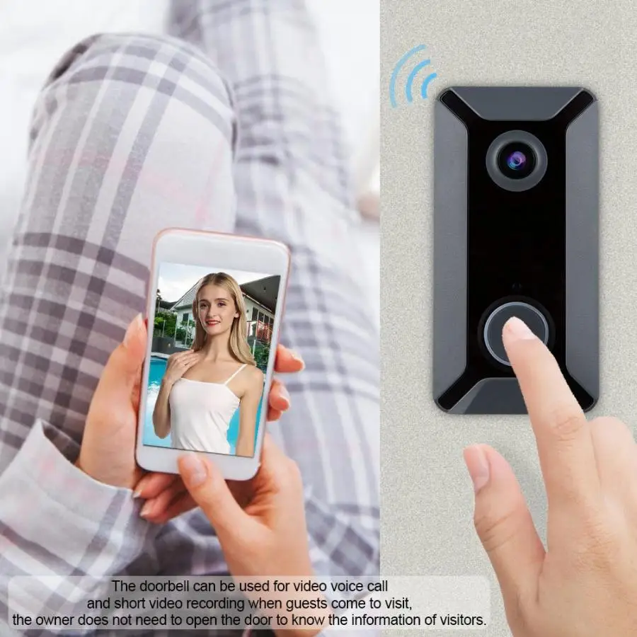 Интеллектуальный Контроль доступа WiFi домофон Визуальный дверной звонок 5 инфракрасная лампа 720P PIR видео дверной звонок с широкоугольным объективом мониторинг