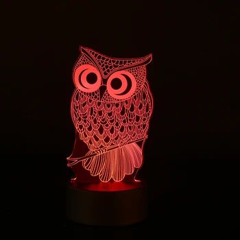 

Creative 3D Owl LED Colorful USB Touch Night Light Table Lamp Desk Light