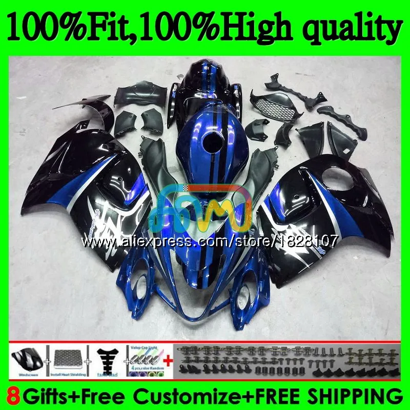Инъекции для SUZUKI Hayabusa GSXR-1300 GSXR 1300 56BS. 113 GSXR1300 08 09 10 11 12 2008 2009 синий черный 2010 2011 2012 обтекатель