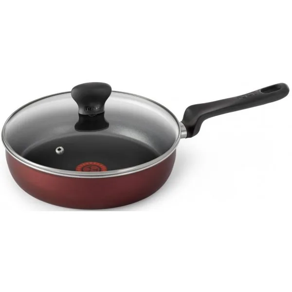 Сковорода tefal only cook 04170224 круглая 24см ручка несъемная (с крышкой) красный (9100024450) |