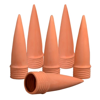 

6pcs Flower Self Irrigation System Vacation Waterer Ceramic Plant Watering Stakes Garden Bottle Drip Automatic Device Home