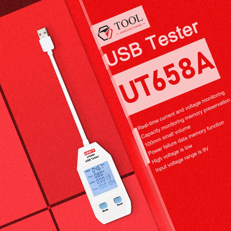 USB тестер UNI T UT658B цифровой вольтметр постоянного тока UT658 измеритель напряжения