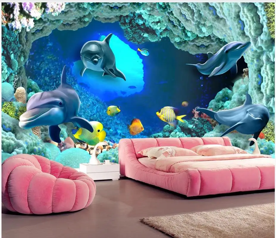 Пользовательские фото обои 3d фрески Средиземноморский подводный мир 3D панно с