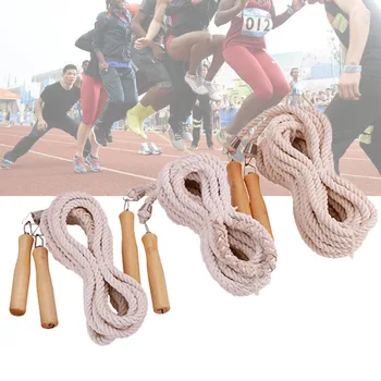 

Ergonomic Fitness Equipment Sports Exercise Indoor Outdoor Adult Wooden Handle Workout Fun Non Slip Jump Rope Training Group