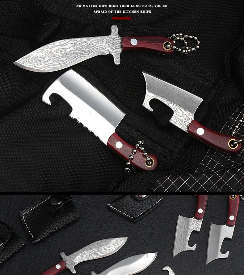 Mini kitchen Knife Unboxing Portable Small Blade Wine Bottle Opening Paper Cutting EDC Keychain Hanging Multi Survival Tools