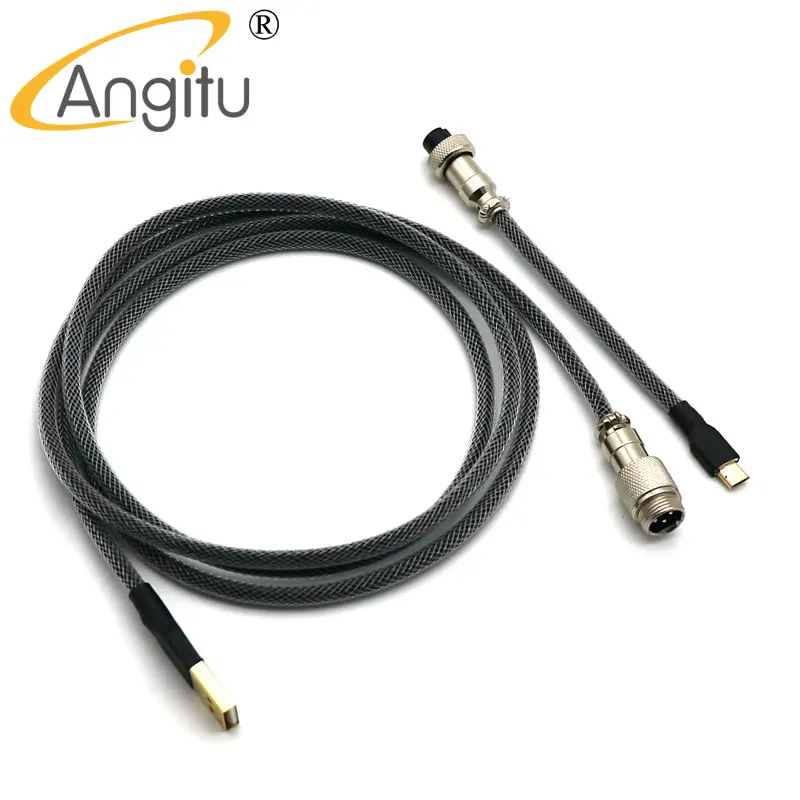 tipo de Teclado Mecânico de Angitu c Cabo Blindado Pet Sleeved Usb a para tipo c Avaitor Cabo com Gx12 - Imagem 4