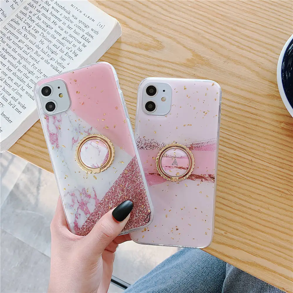 Чехол для телефона с кольцом на палец, мраморный чехол s для iphone 11 Pro XS Max X XR 8 7 6 6S Plus, мягкий силиконовый чехол из ТПУ