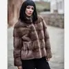 Genuine Mink Fur Coat for Women, 100% Natural, Luxury, Real Mink Fur, Ladies Jackets, Oversize, Winter, New Arrival, 2021 2
